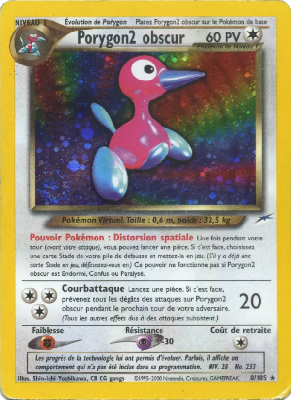 Carte Pokémon Porygon2 obscur 8/105 de l'extension Neo Destiny