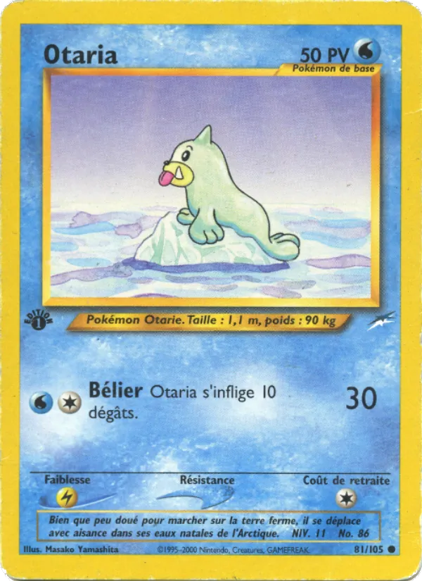 Carte Pokémon Otaria 81/105 de l'extension Neo Destiny