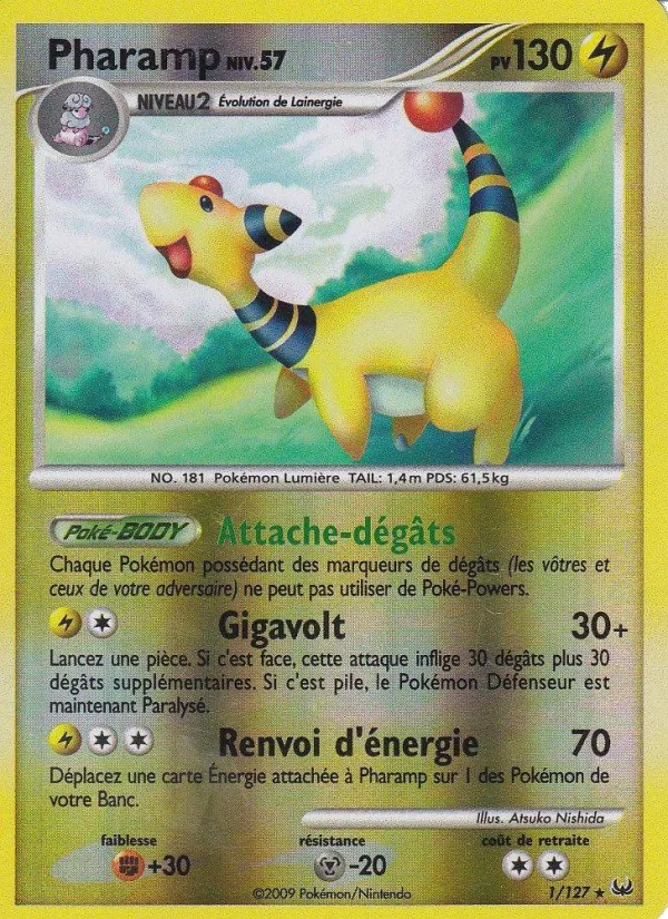 Carte Pokémon Pharamp 1/127 de l'extension Platine
