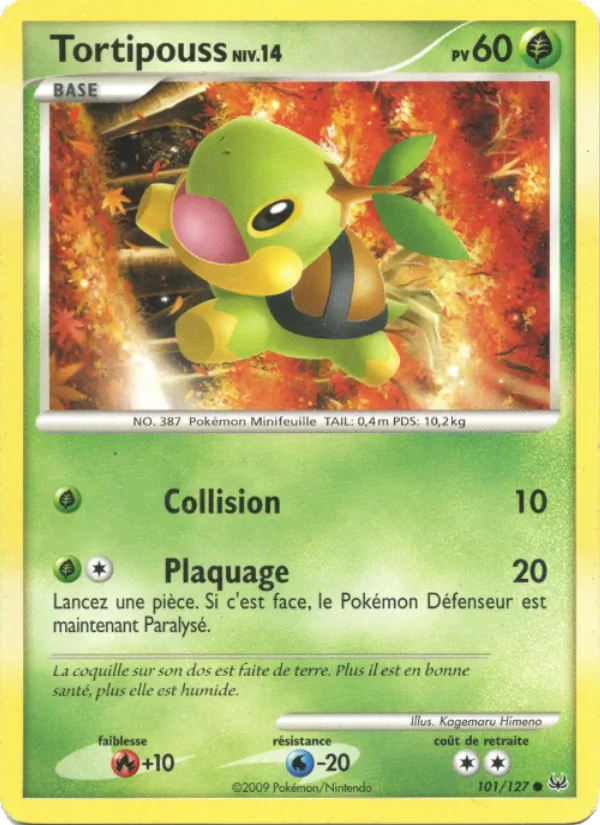 Carte Pokémon Tortipouss 101/127 de l'extension Platine
