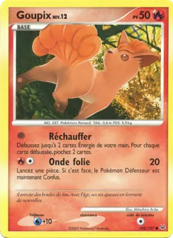 Carte Pokémon Goupix 102 — Platine