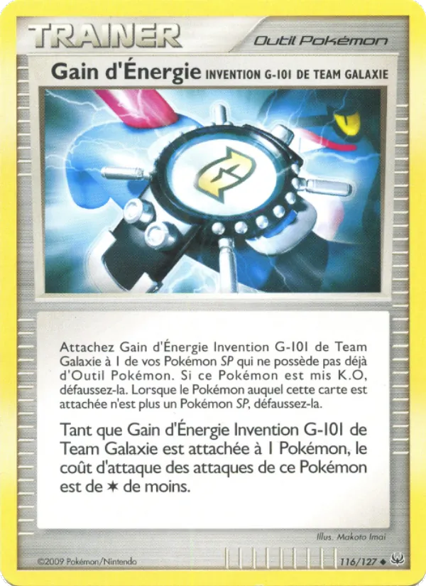 Carte Pokémon Gain d'Énergie Invention G-101 de Team Galaxie 116/127 de l'extension Platine