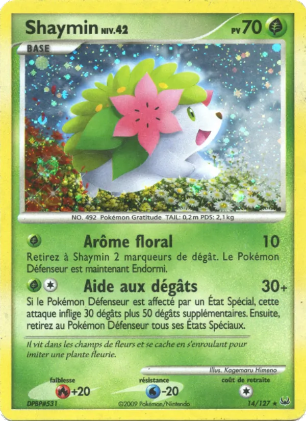 Carte Pokémon Shaymin 14/127 de l'extension Platine