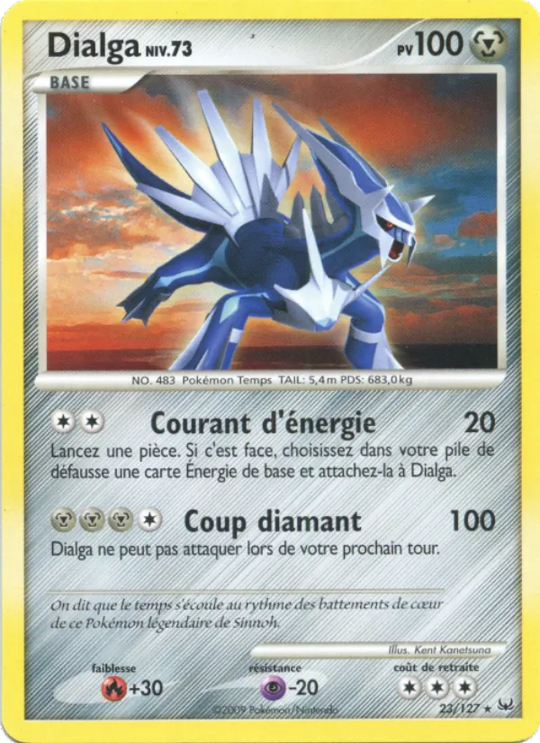 Carte Pokémon Dialga 23/127 de l'extension Platine