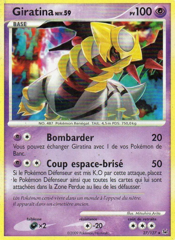 Carte Pokémon Giratina 27/127 de l'extension Platine