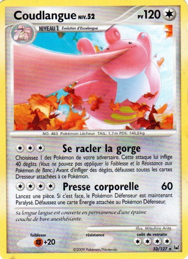Carte Pokémon Coudlangue 33/127 de l'extension Platine
