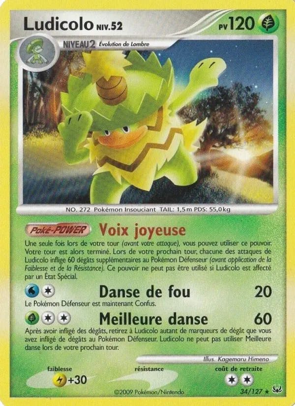 Carte Pokémon Ludicolo 34/127 de l'extension Platine