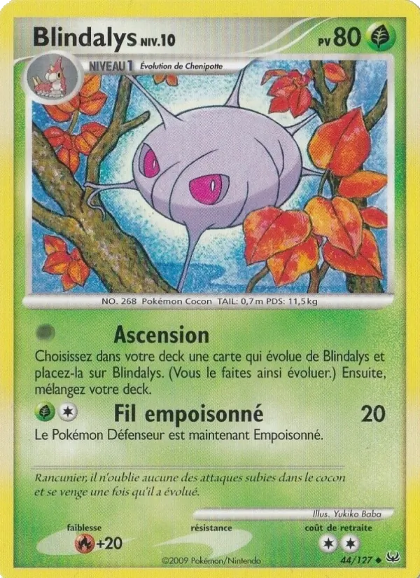 Carte Pokémon Blindalys 44/127 de l'extension Platine