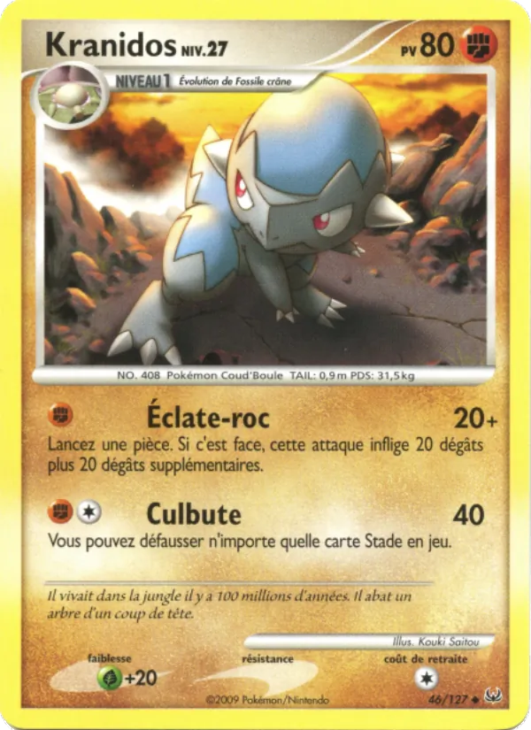 Carte Pokémon Kranidos 46/127 de l'extension Platine