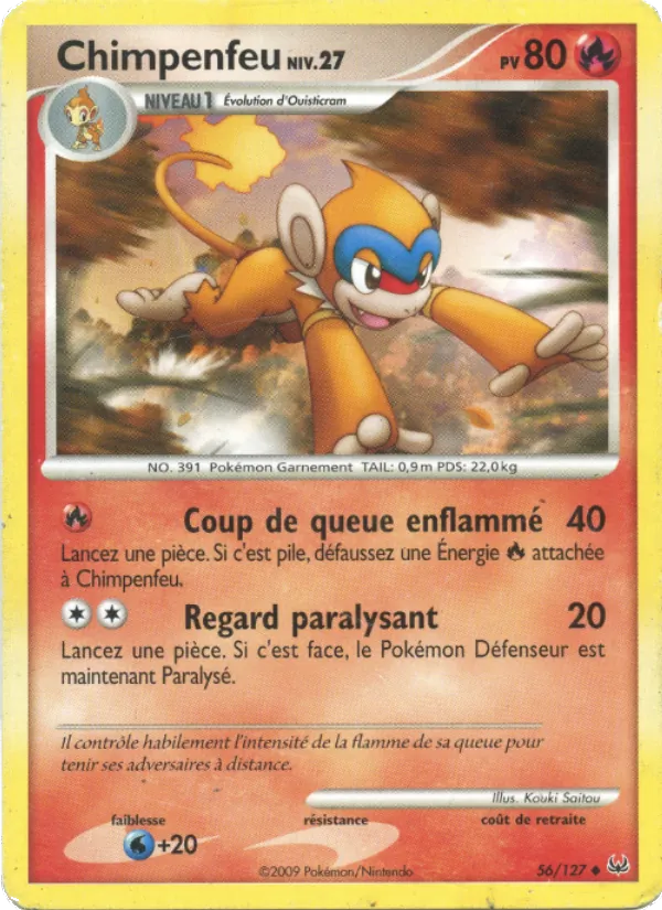 Carte Pokémon Chimpenfeu 56/127 de l'extension Platine