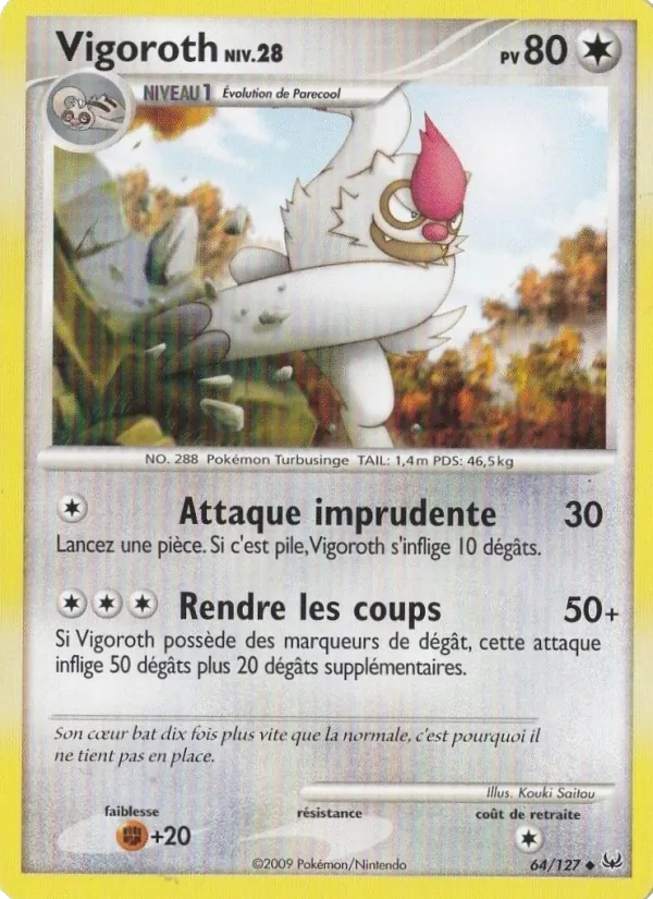 Carte Pokémon Vigoroth 64/127 de l'extension Platine