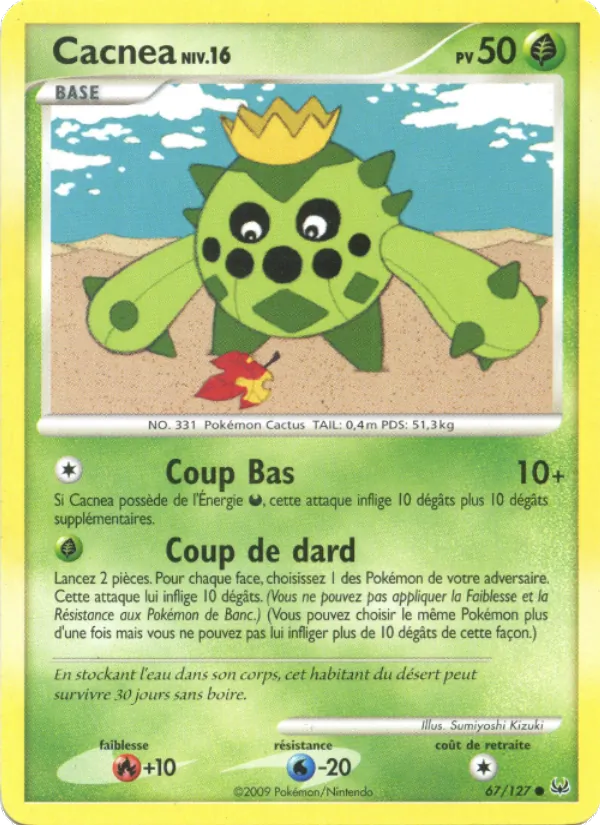 Carte Pokémon Cacnea 67/127 de l'extension Platine