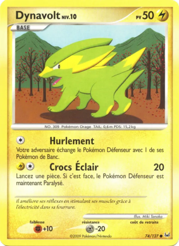 Carte Pokémon Dynavolt 74/127 de l'extension Platine