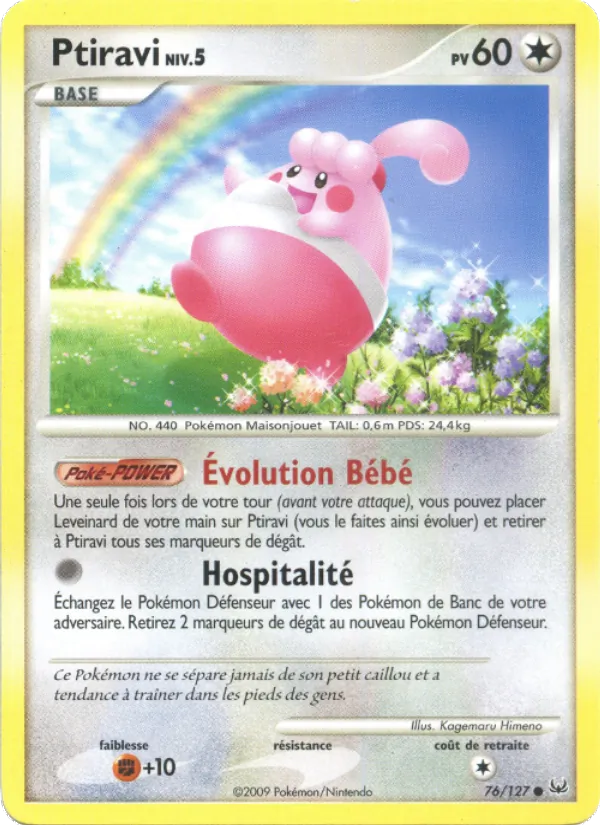 Carte Pokémon Ptiravi 76/127 de l'extension Platine
