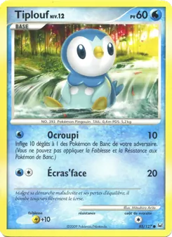 Carte Pokémon Tiplouf 85 — Platine
