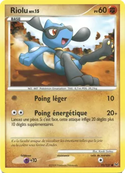 Carte Pokémon Riolu 91 — Platine