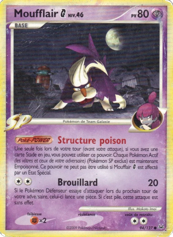Carte Pokémon Moufflair  94/127 de l'extension Platine