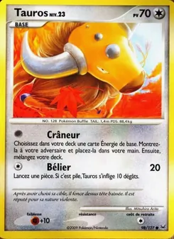 Carte Pokémon Tauros 98 — Platine