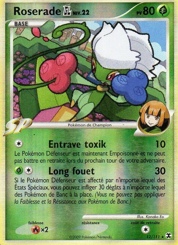 Carte Pokémon Roserade  Niv. 22 12/111 de l'extension Rivaux Émergeants