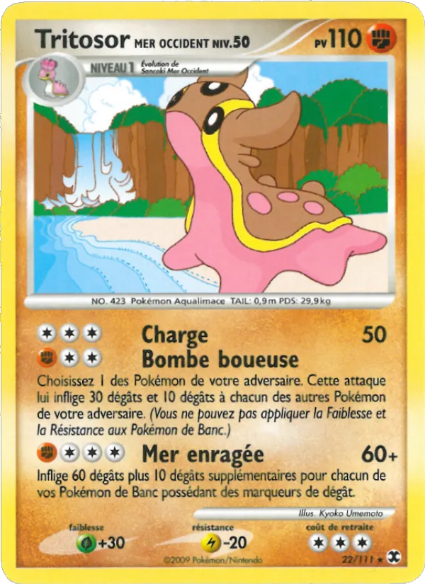 Carte Pokémon Tritosor Mer Occident Niv. 50 22/111 de l'extension Rivaux Émergeants