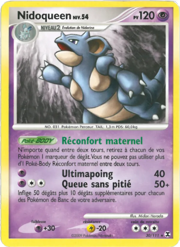 Carte Pokémon Nidoqueen Niv. 54 30/111 de l'extension Rivaux Émergeants