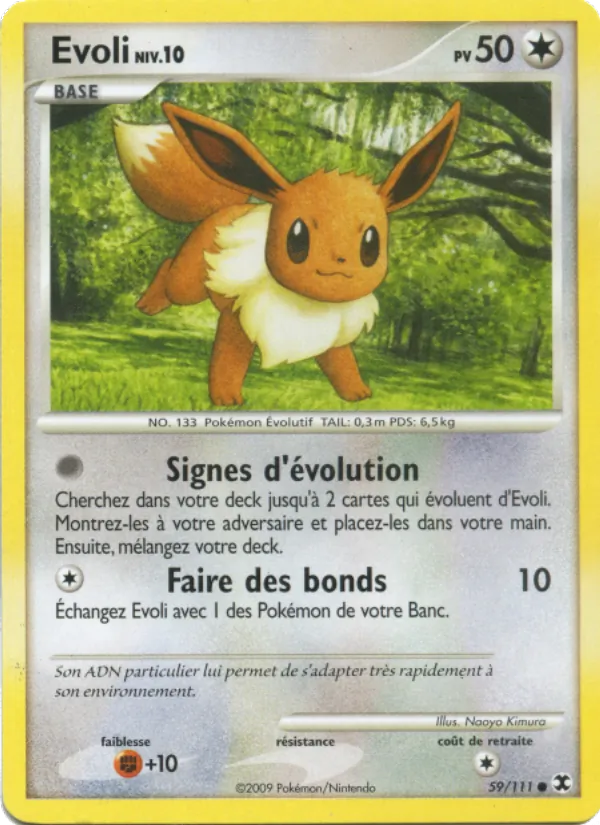 Carte Pokémon Evoli Niv. 10 59/111 de l'extension Rivaux Émergeants