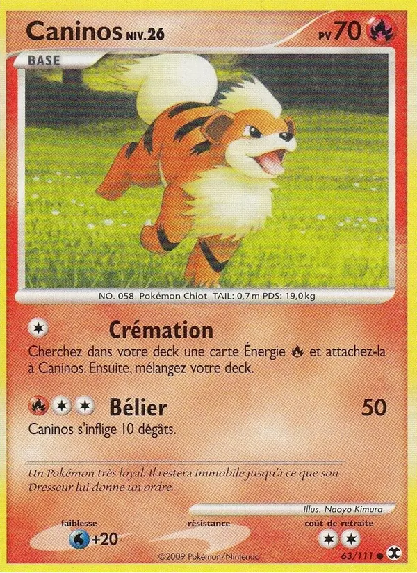 Carte Pokémon Caninos Niv. 26 63/111 de l'extension Rivaux Émergeants