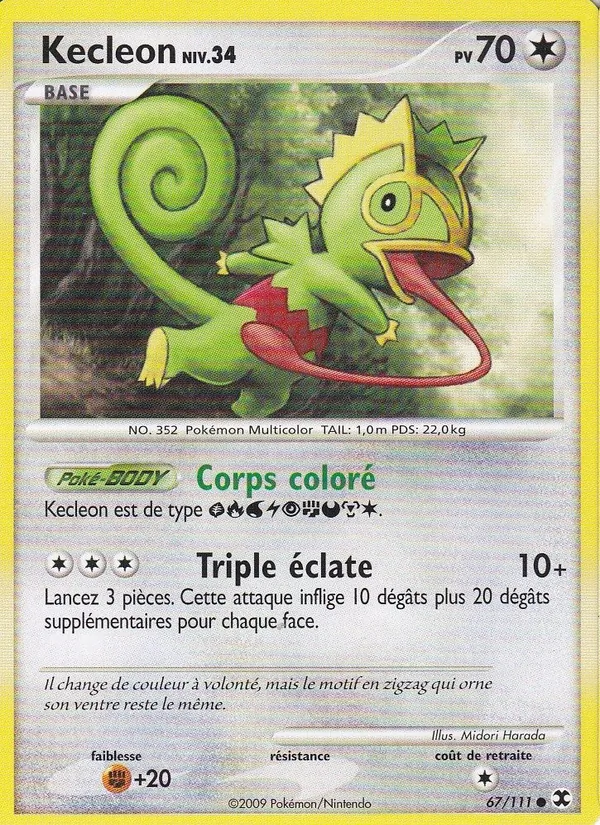 Carte Pokémon Kecleon Niv. 34 67/111 de l'extension Rivaux Émergeants