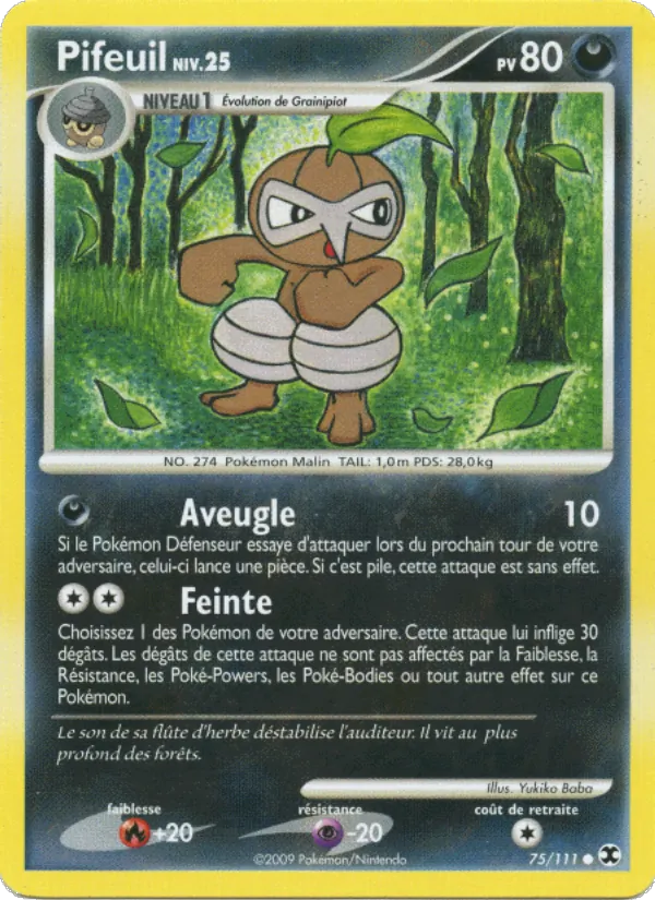 Carte Pokémon Pifeuil Niv. 25 75/111 de l'extension Rivaux Émergeants