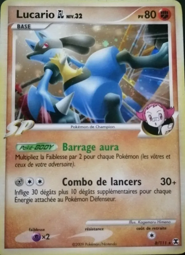 Carte Pokémon Lucario  Niv. 32 8/111 de l'extension Rivaux Émergeants