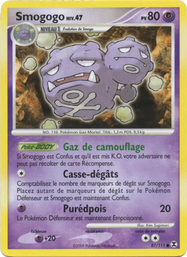 Carte Pokémon Smogogo Niv. 47 87/111 de l'extension Rivaux Émergeants