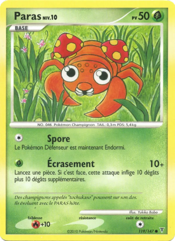 Carte Pokémon Paras 119/147 de l'extension Vainqueurs Suprêmes