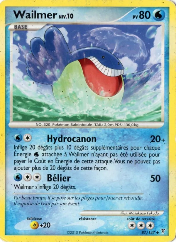 Carte Pokémon Wailmer 87/147 de l'extension Vainqueurs Suprêmes