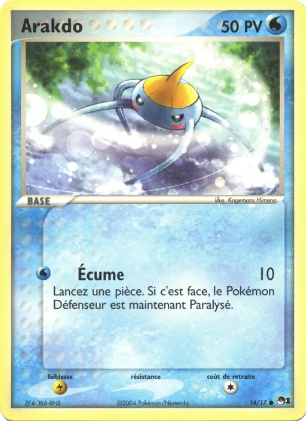 Carte Pokémon Arakdo 14/17 de l'extension POP Série 1