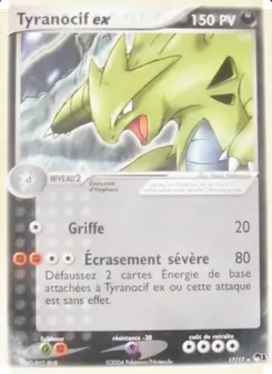 Carte Pokémon Tyranocif ex 17