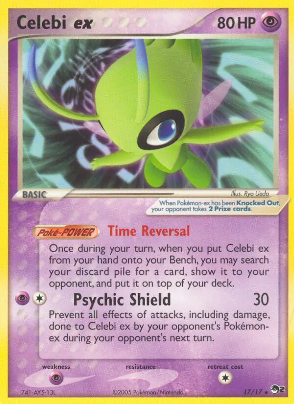 Carte Pokémon Celebi ex 17/17 de l'extension POP Série 2