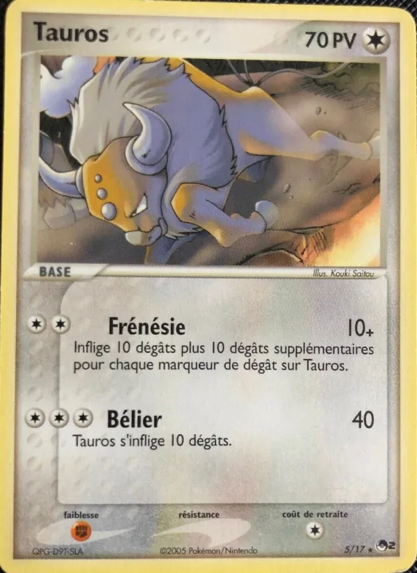 Carte Pokémon Tauros 5/17 de l'extension POP Série 2
