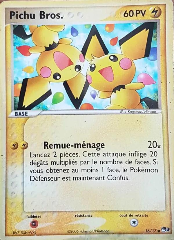 Carte Pokémon Pichu Bros. 16/17 de l'extension POP Série 3