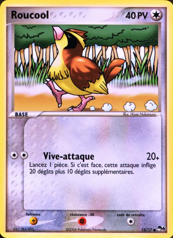 Carte Pokémon Roucool 12/17 de l'extension POP Série 4