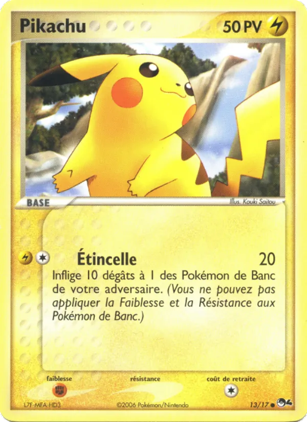 Carte Pokémon Pikachu 13/17 de l'extension POP Série 4