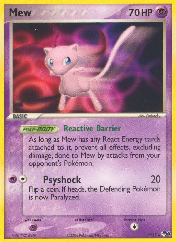 Carte Pokémon Mew 4/17 de l'extension POP Série 4