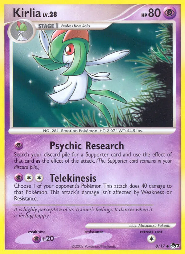 Carte Pokémon Kirlia 8/17 de l'extension POP Série 7