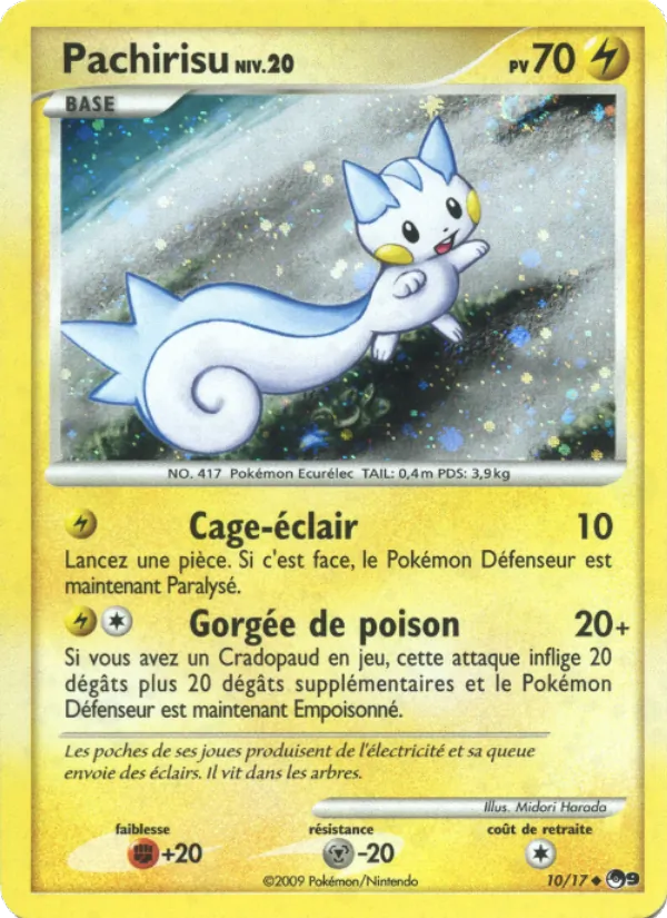 Carte Pokémon Pachirisu 10/17 de l'extension POP Série 9