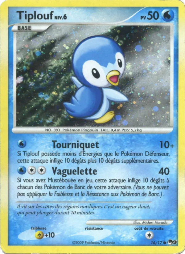 Carte Pokémon Tiplouf 16/17 de l'extension POP Série 9