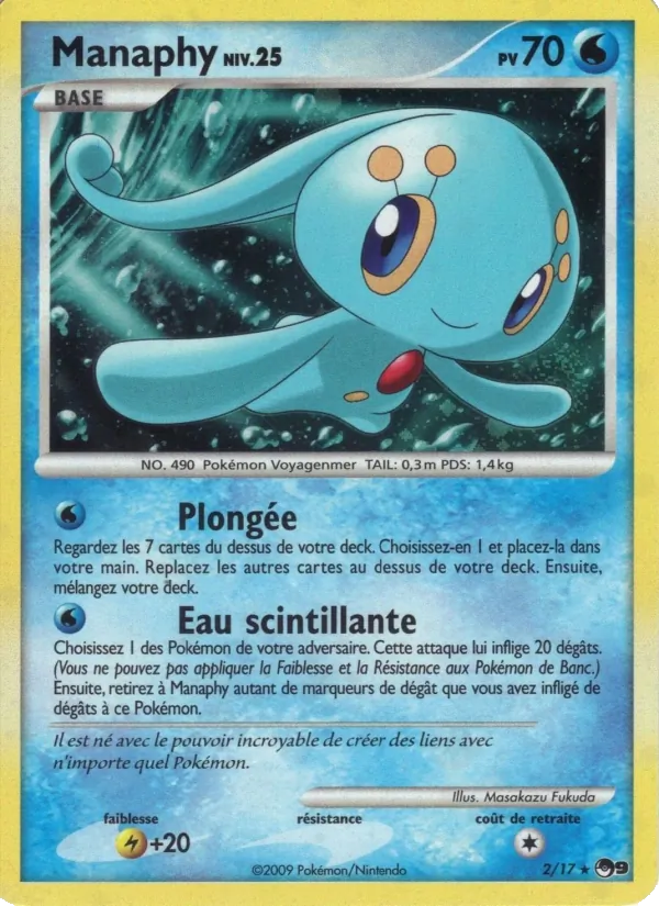Carte Pokémon Manaphy 2/17 de l'extension POP Série 9