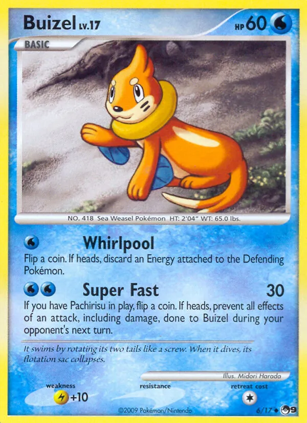 Carte Pokémon Buizel 6/17 de l'extension POP Série 9
