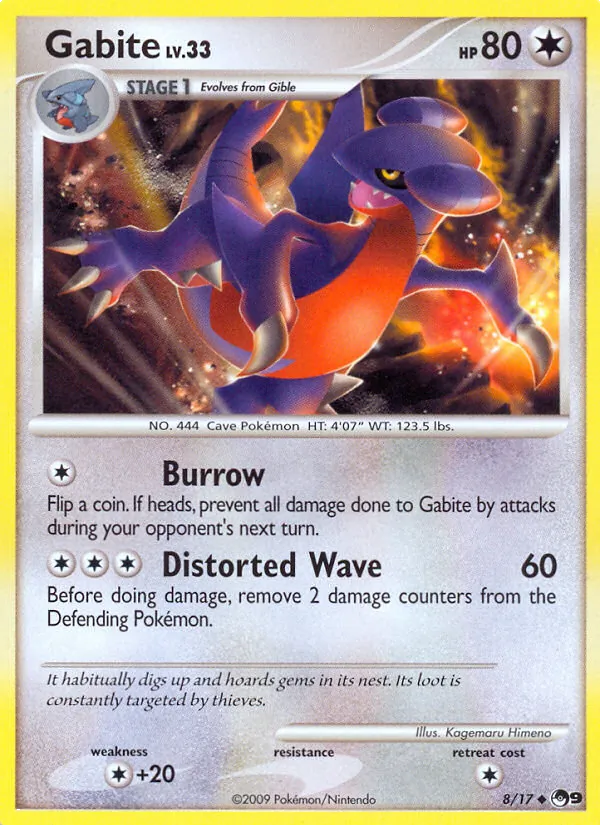 Carte Pokémon Gabite 8/17 de l'extension POP Série 9
