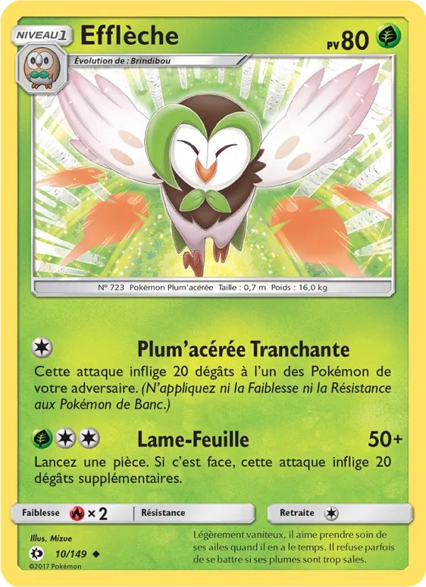 Carte Pokémon Efflèche 10/149 de l'extension Soleil et Lune