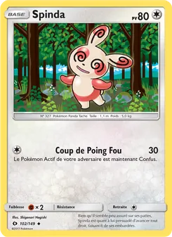Carte Pokémon Spinda 102