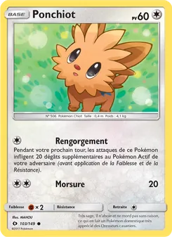 Carte Pokémon Ponchiot 103